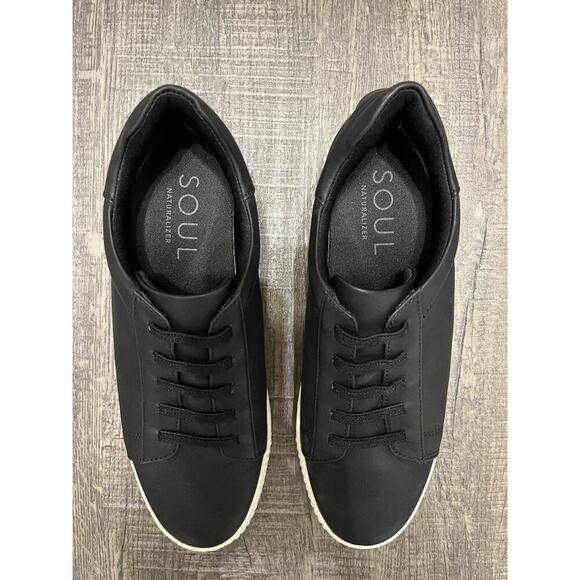 Soul Naturalizer Faux Leather Tia Step In Sneakers Women Laced Slip On Black, 8 - Picture 4 of 8